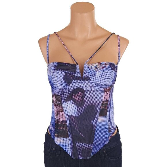 Miaou Aphex Corset Size XL Womens Blue Top $265 - Picture 2 of 15